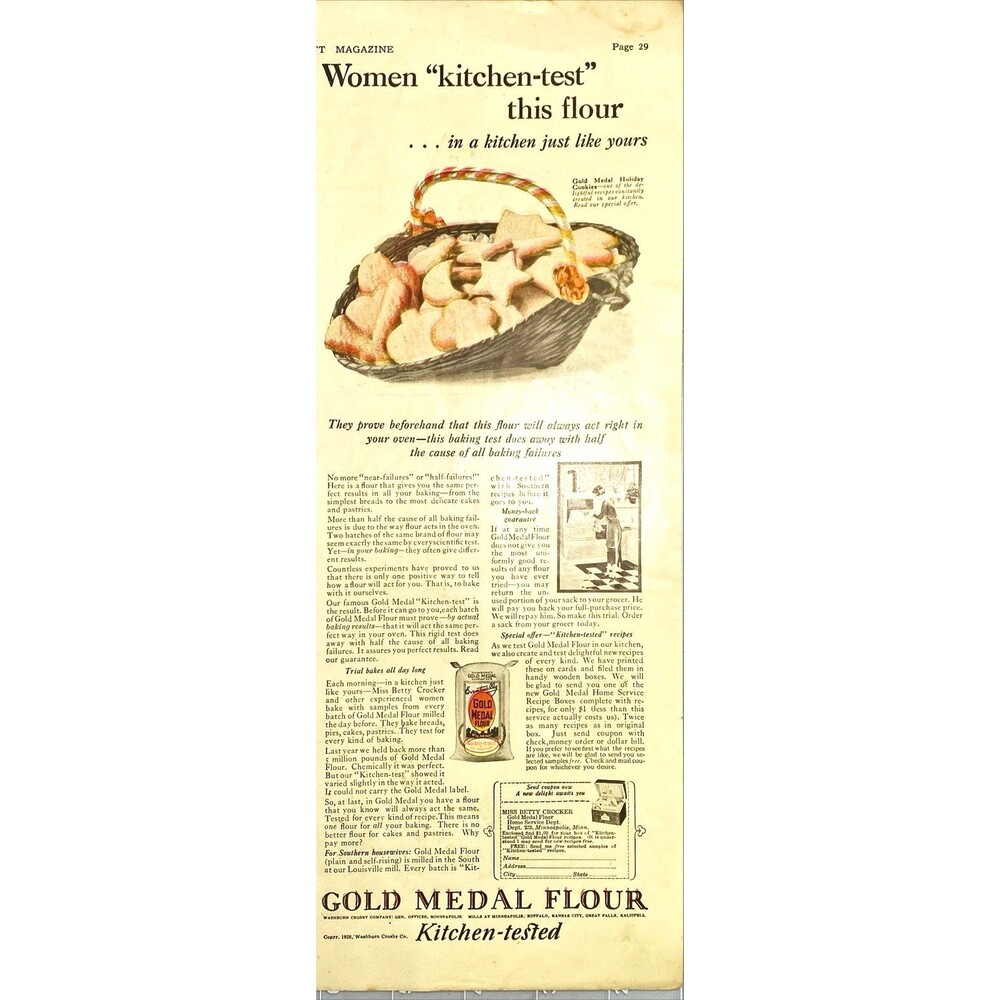 Gold Medal Flour "Women Kitchen teat this flour" Vintage Print Ad 1926